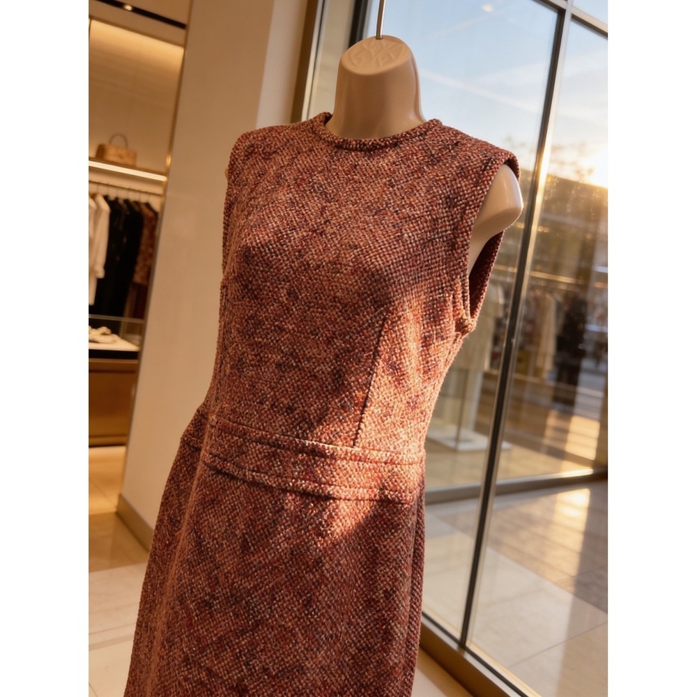 VTG Cacharel Tweed Wool Alpaca Sheath Dress Sz 38, US Sz 2-4 Quiet Luxury